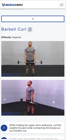 Ejemplos de ejercicios por músculo de MuscleWiki