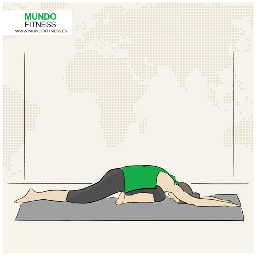 Ilustración de la postura yoga paloma