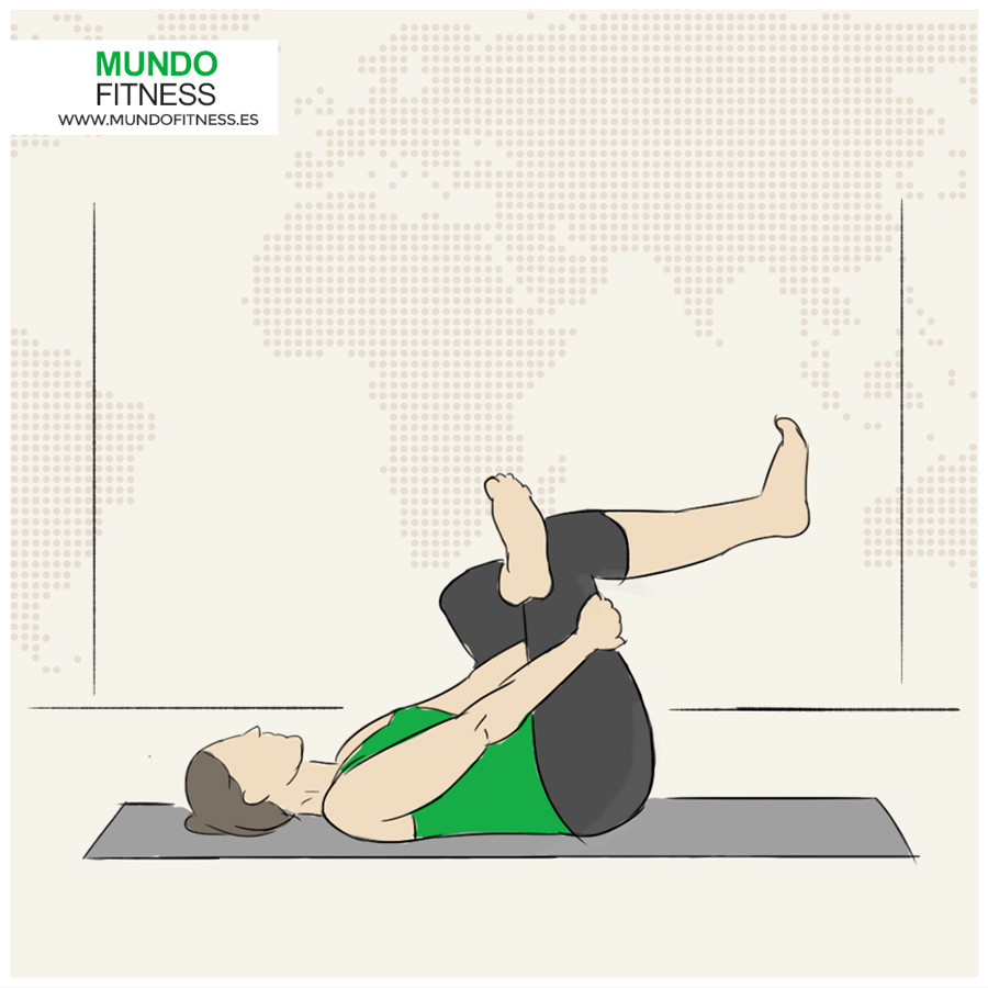 Ilustración postura yoga enhebrar la aguja