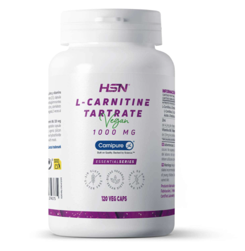 L-Carnitina L-tartrato. Carnipure®. 1000mg por cápsula. Con Zinc y Vitamina B6. Apta para veganos.