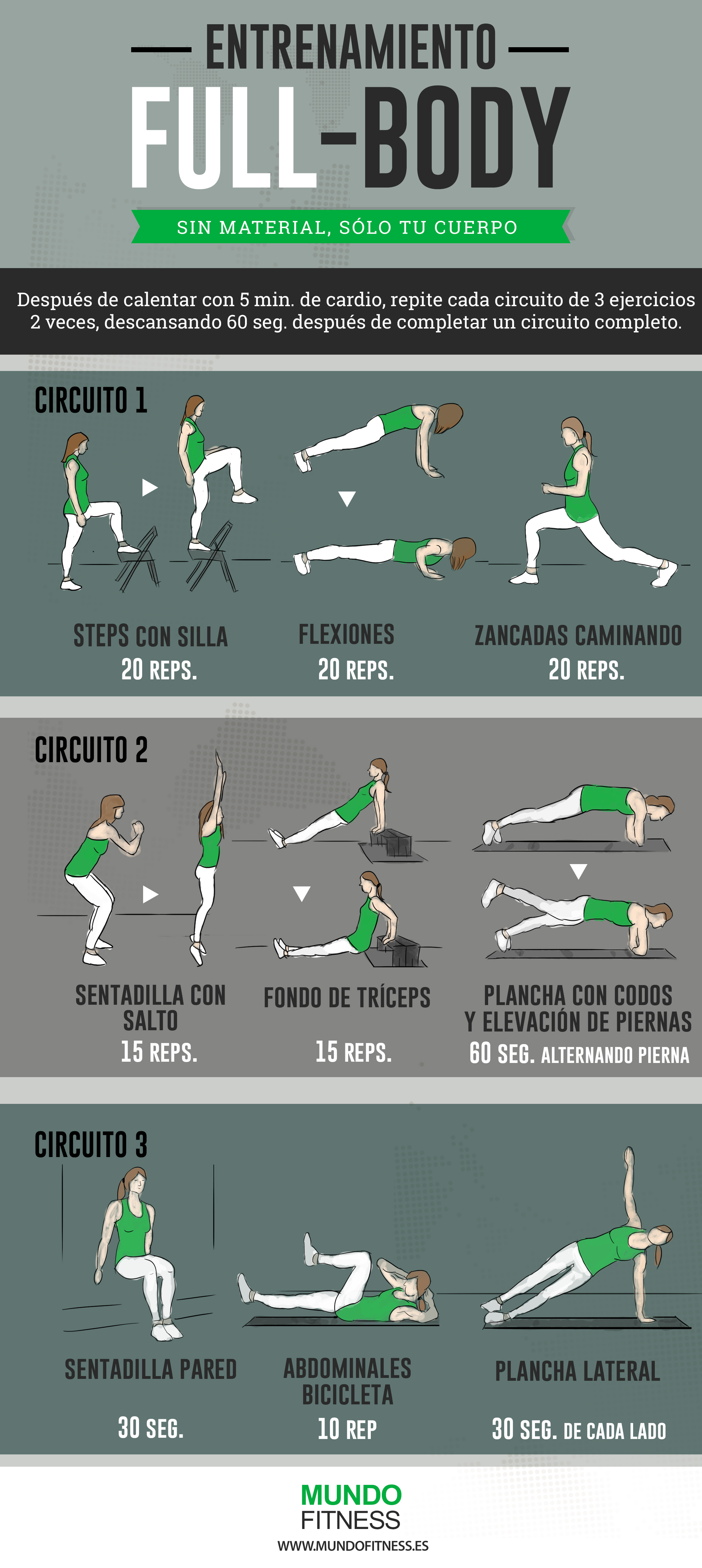 Infografía de entrenamiento full-body
