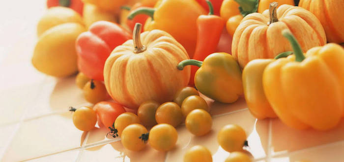 frutas verduras amarillas